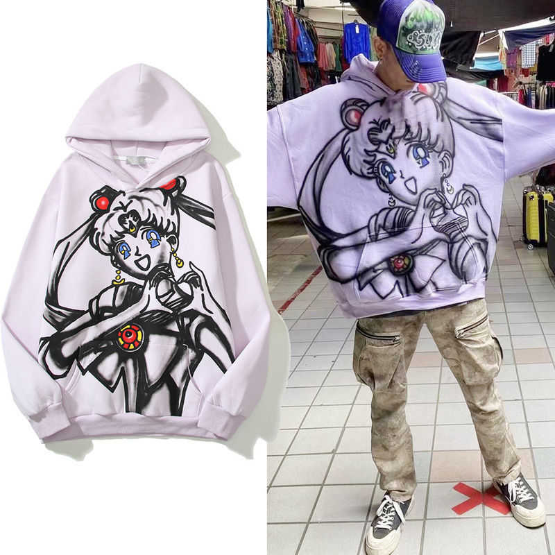 Saint Co Branded Hand-painted Graffiti Printing Beautiful Girl Soldier Water Ice Moon Limited Animation Anime Hoodie, 2433 light purple potato
Saint Co Branded Hand-painted Graffiti Printing Beautiful Girl Soldier Water Ice Moon Limited Animation Anime Hoodie, 2433 light purple potato