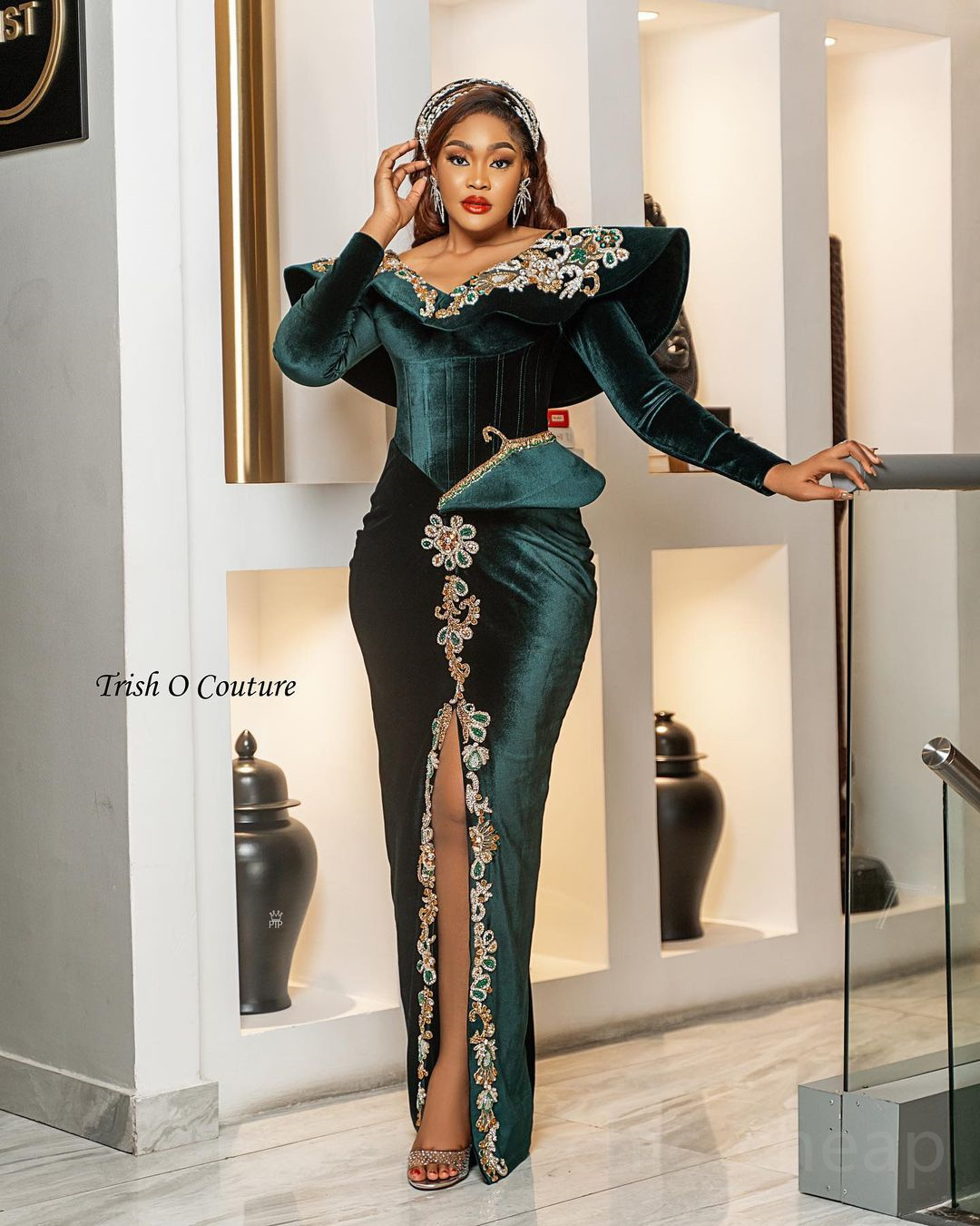 2023 Arabic Aso Ebi Lace Beaded Prom Dress Dark Green Sheath Evening Formal Party Second Reception Birthday Engagement Gowns Dresses Robe De Soiree ZJ