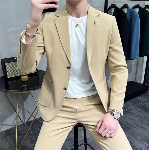 Men's Suits Blazers Men's automatic thin casual thin suit jacket top 230406