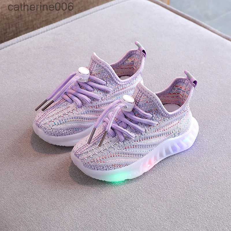 Sneakers Size 21-30 LED Baby Luminous Shoes Boys Glowing Children Sport Sneakers for Kids Girls Breathable Toddler Shoes Led Flash LightsL231106