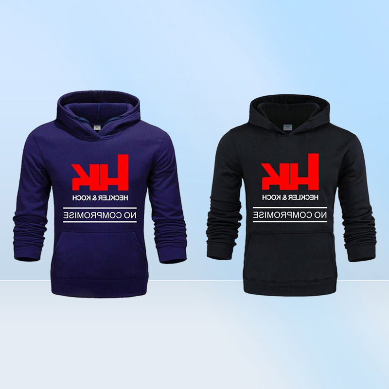 Fshion Men039s Hoodie HK Heckler Koch Firearms No Compromise Man PreCotton Hoodies Color Men Jacket Neck Sweatshirts