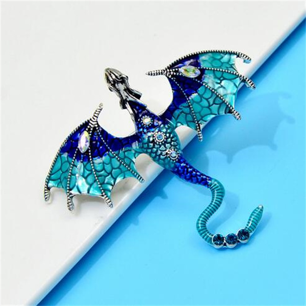 Enamel Fly Dragon Brooch Beautiful Legand Animal Pin 3 Colors Available Winter Jewelry High Quality GC2019
