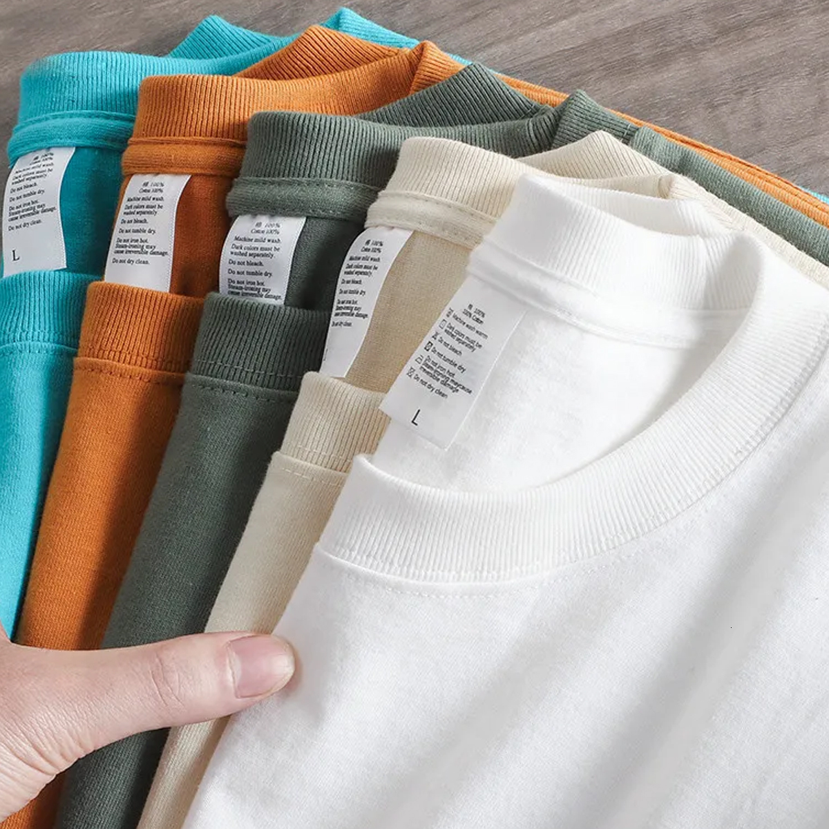 Mens TShirts Quality 74oz 210gsm Dropshoulder Tshirt For Men Large Size Short Sleeve Summer Cotton Tops Solid Color Casual Male Tee Shirts 230406