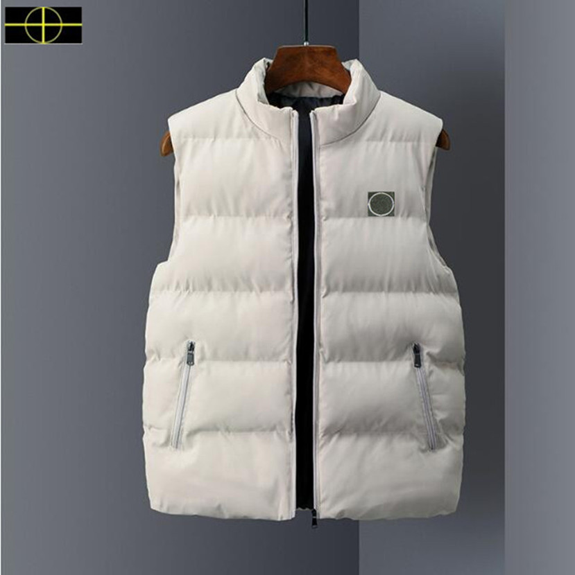 25ss stones jacket islands cargo jumper Outerwear Winter Men's and Women's Down Cotton Jacket Designer Sleeve Fashion Zipper Solid Color Outerwear Vest