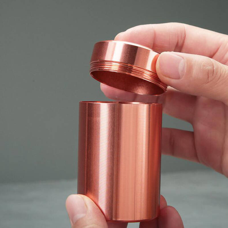 100Pcs/Lot Solid Color Airtight Smell Proof Container Aluminum Alloy Herb Stash Metal Sealed Can Tea Jar Storage Boxes