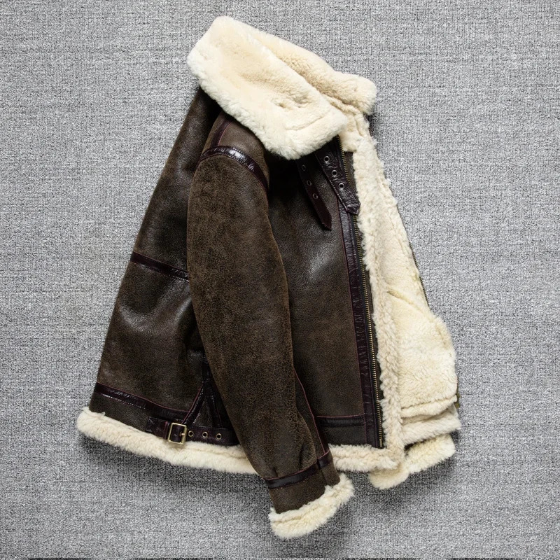 Men's Jackets male fur jacket.Men winter warm thick wool coat.quality B3 shearling cloth. 231107