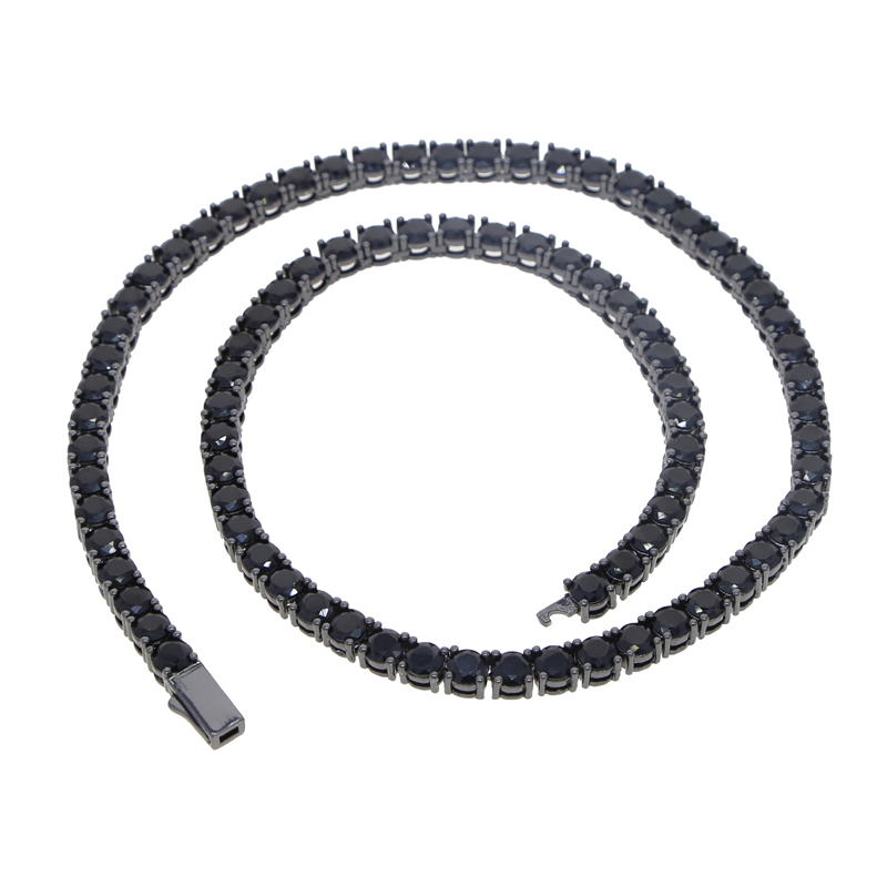 New Black Color Shining CZ necklace bracelet set Iced Out Bling Cubic Zirconia Tennis Chain Women Men Hip Hop Bracelet Bangle necklaces Jewelry wholes