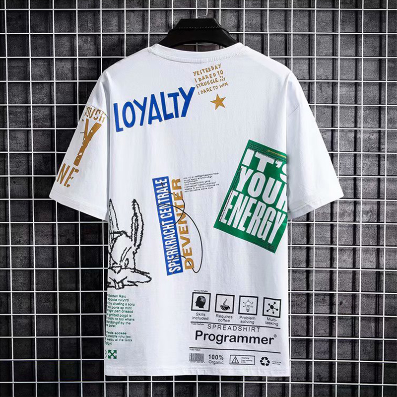Men s T Shirts Summer Harajuku Fashion Korean Printing Short Sleeve ops ee Casual Clothing Streetwear rend 230407