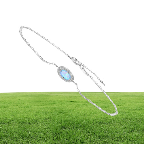 high quality 925 sterling silver anklet handmade blue synthetic opal jewellry bracelets China low s jewleries whole253H