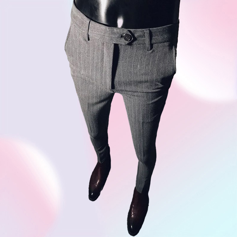 New Arrival Mens Dress Pants Men Solid Color Slim Fit Male Social Business Pants Casual Skinny Suit Trousers Asian Size2739063