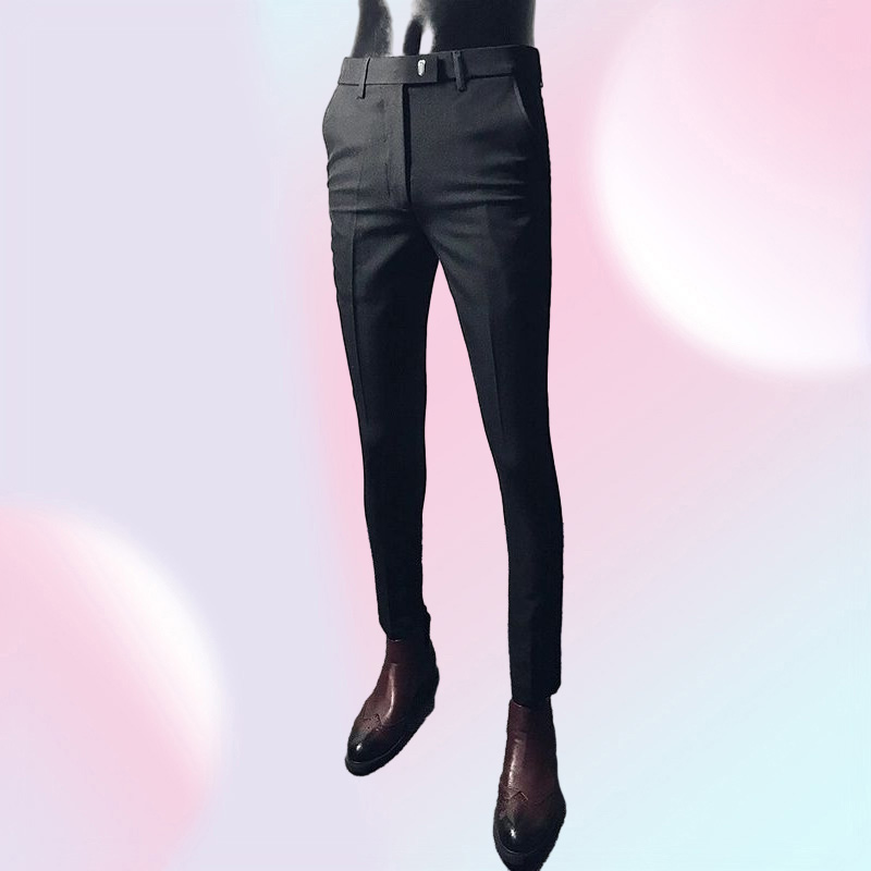 New Arrival Mens Dress Pants Men Solid Color Slim Fit Male Social Business Pants Casual Skinny Suit Trousers Asian Size2739063