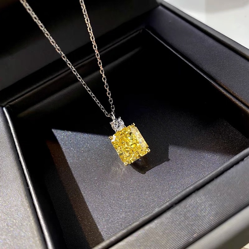 Fine Chocker Necklace White Gold Filled Engagement Wedding Pendants Necklace For Women Bridal Promise Jewelry Gift
