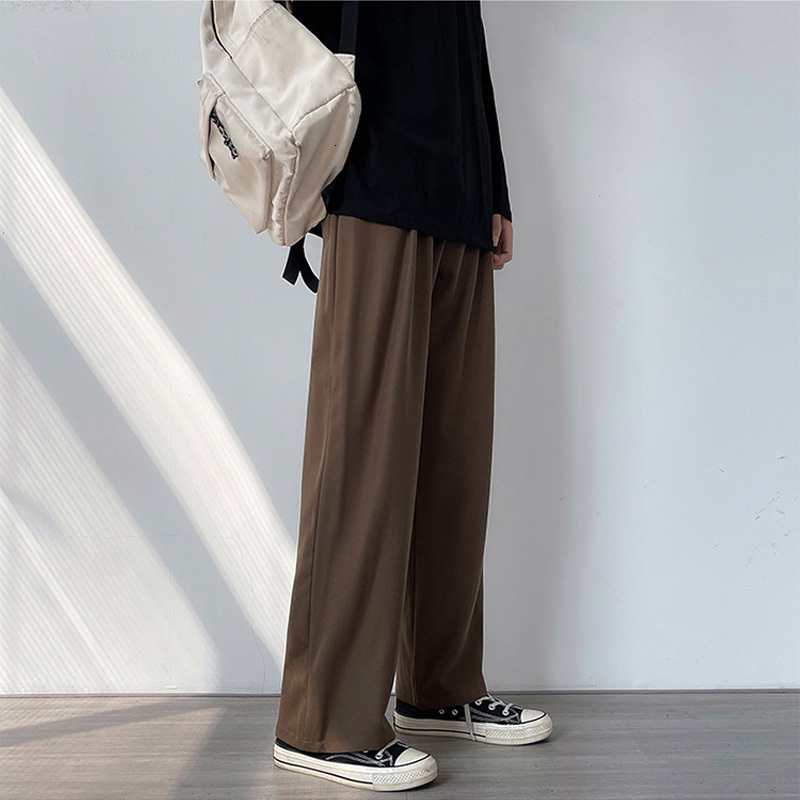 Men's Pants Men's casual wide leg suit pants loose straight Trousers Spring/Summer solid color oversized bottom vintage men's clothing 