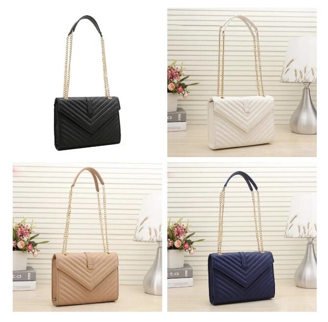 Fashion women Luxurys Crossbody bag famous classical designer Messenger lady Cross Body Bags Handbag female Tote Satchel Purse black gold silver chain PU Leather