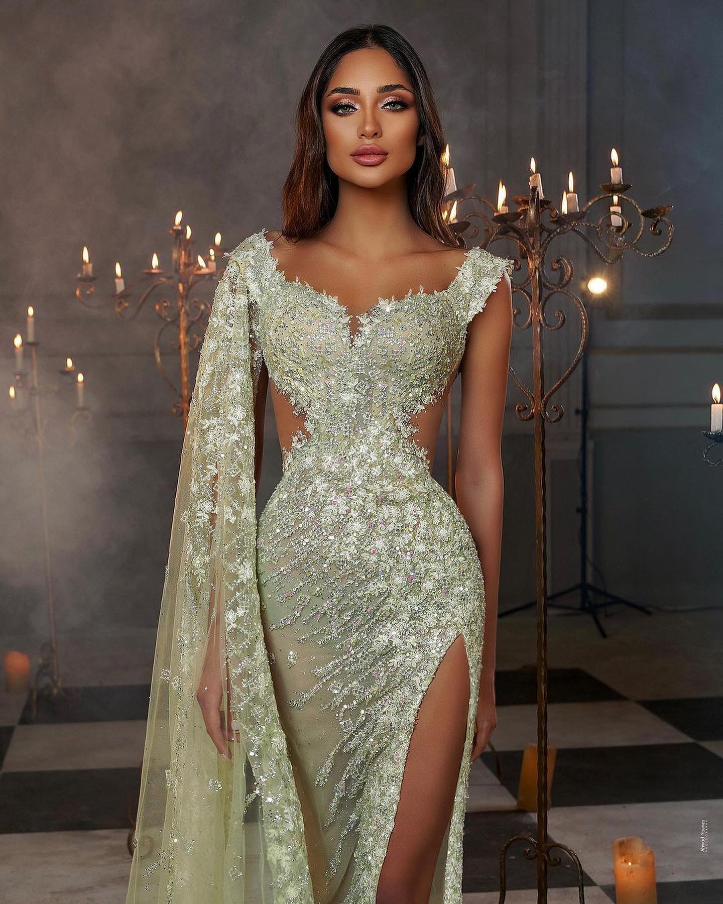 Fancy Mermaid Sweetheart Prom Dresses Lace Appliques Side Split Party Dresses Illusion Custom Made Evening Dress