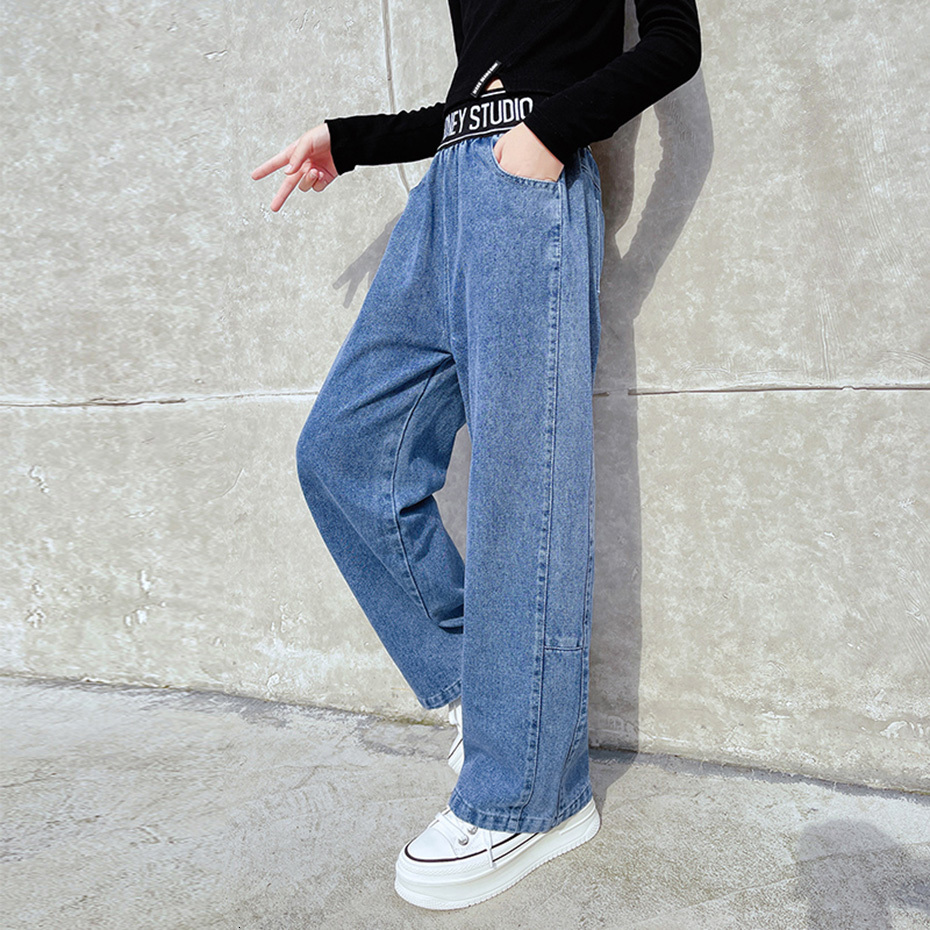 Jeans Jeans Girl Letter Pattern Children's Jeans Girl Casual Style Children's Jeans Spring Autumn Children's Clothing 6 8 10 12 14 2304