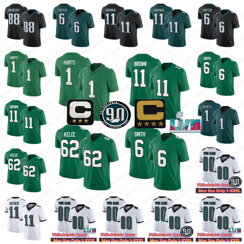 Saquon Barkley Football Jersey Jalen Hurts Jason Kelce DeVonta Smith A.J. Brown Kenny Pickett Brandon Graham Darius Slay Bryce Huff Randall Cunningham Donovan McNabb