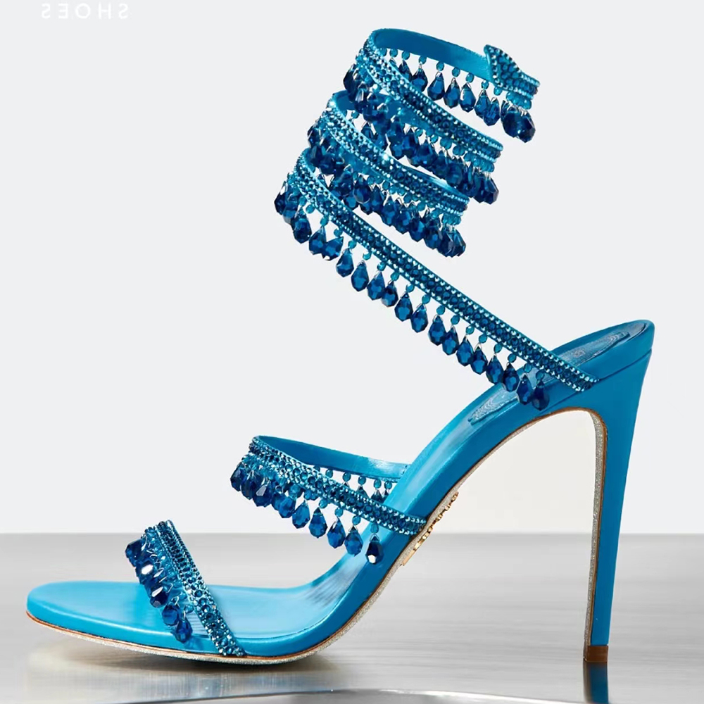 Rene Caovilla Sandals Jewel Chandelier heels 95mm New style crystal around the serpentine wrapped Evening shoes wedding shoes Luxury Designer banquet dress shoes, 40
Rene Caovilla Sandals Jewel Chandelier heels 95mm New style crystal around the serpentine wrapped Evening shoes wedding shoes Luxury Designer banquet dress shoes, 40