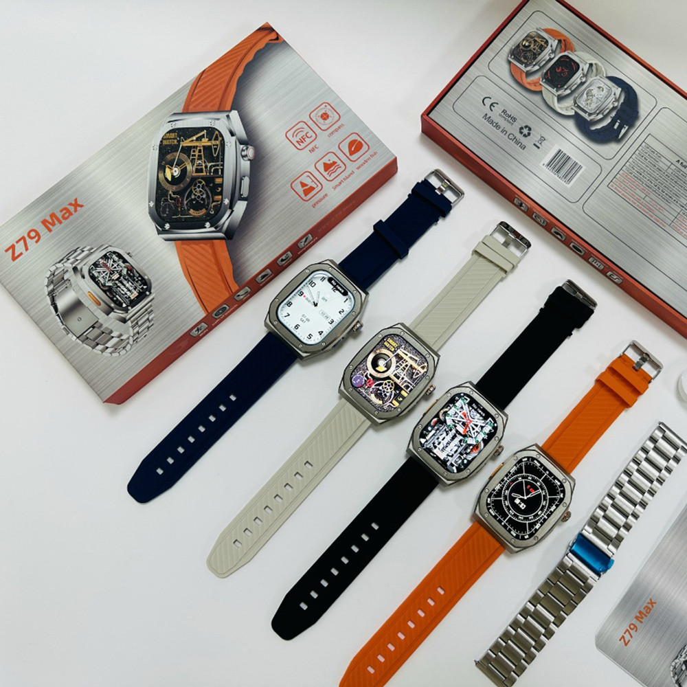 Z79 MAX Smart NFC Lingdong Island 5.1 Bluetooth Call Sleep Blood Pressure Monitoring Three Watch Straps Waterproof Watches free shipping