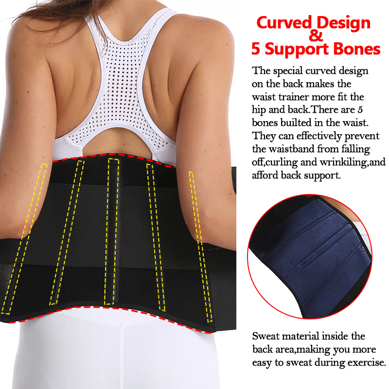 Women's Shapers Faja de 3 Cinturones Women's Compression Sauna Waist Trainer Adjustable Abdominal Reduction with Trimmer Back Support Grab T