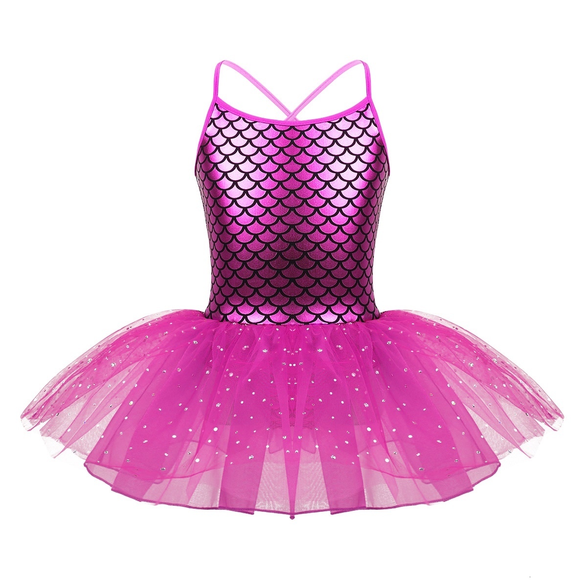Dancewear Kids Girls Ballerina Fairy Prom Party Costume Kids Sequined Mermaid Dance Dress Dancewear Gymnastic Leotard Ballet Tutu Dress 230407