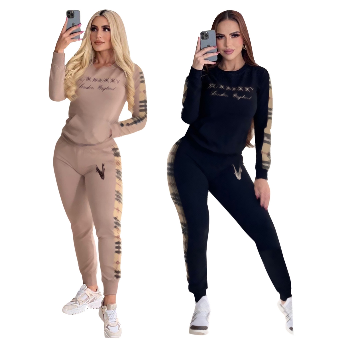 Two Piece Pants Tracksuit Sporty Sweat Suit Women Casual Pullover Top and Trouser Sets Free Ship
