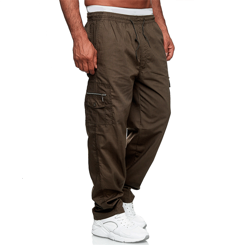 Men's Pants Bolubao Men's Spring/Summer Leisure Men's Solid Multi Pocket Loose Straight Pants Outdoor Sports Fitness Pants 230407