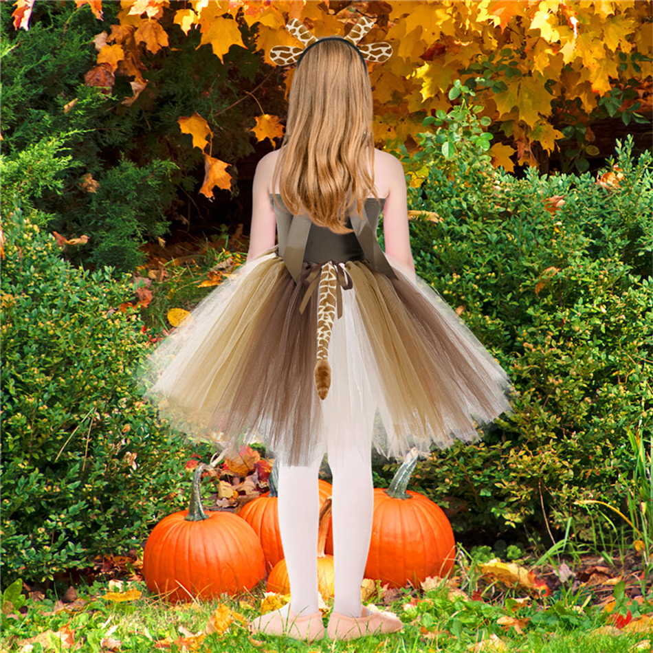 Cosplay Kid Girl Cartoon TUTU Leopard Dress Halloween Cat Zebra Giraffe Animal Cosplay Costume Birthday Party Christmas Outfit 230406