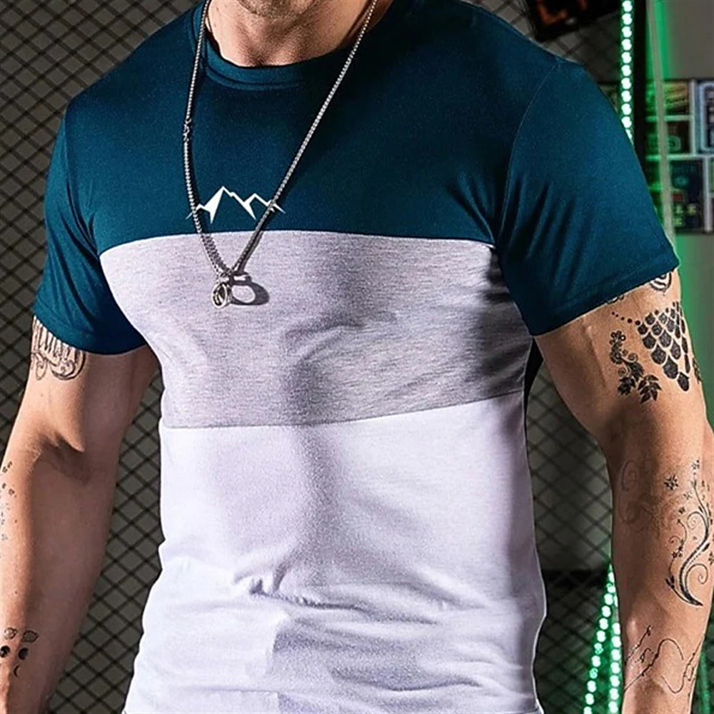 Mens TShirts Street Tshirt Summer 3D Stripe Printing Short Sleeve Tops Fashion Everyday T Oversized Tee Men Clothing 230406
