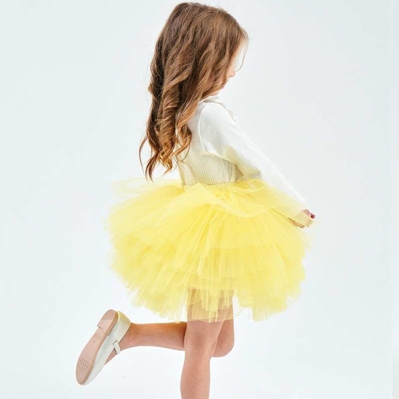 Fashion Girls Tutu Super Fluffy 6 Layers Petticoat Princess Ballet Dance Kids Cake Chritsmas Children Clothes 230406