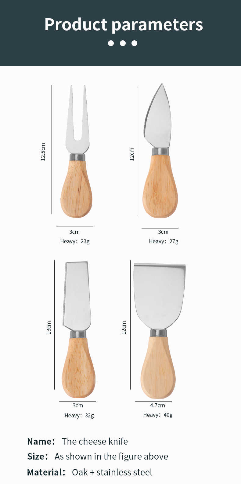 Update New 4 Piece Knives Set With Wooden Handle Stainless Knife Set For Spread Cheese Slicer And Butter Cutter