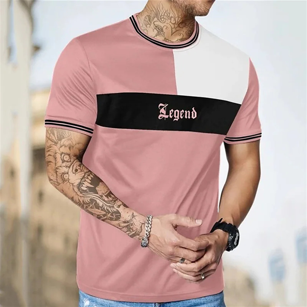 Mens TShirts Street Tshirt Summer 3D Stripe Printing Short Sleeve Tops Fashion Everyday T Oversized Tee Men Clothing 230406