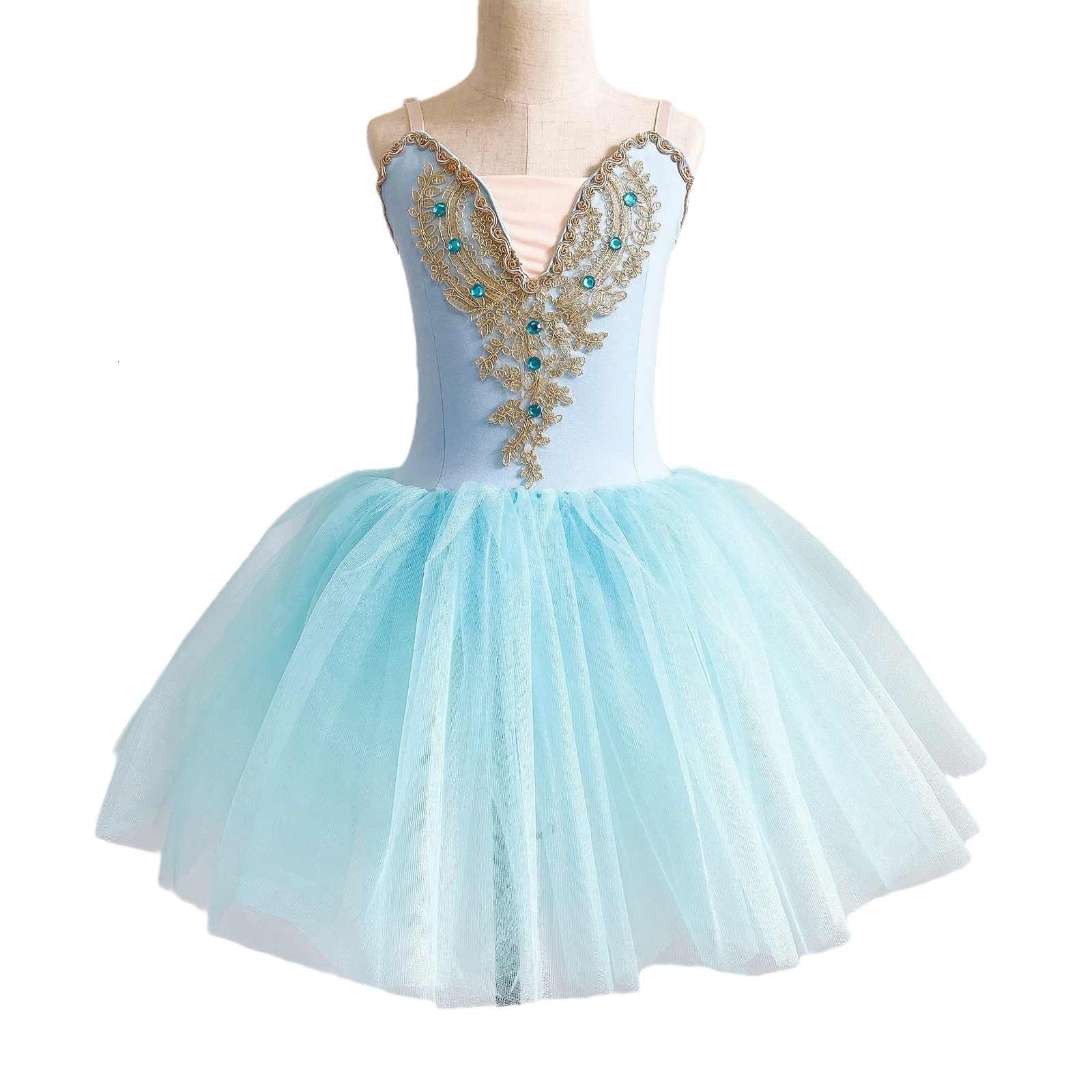 Dancewear Girls Ballet Dress Long Performance Ballet Dance For Women Ballet Tutu Dress Skirt Swan Lake Sling Girls Bailarina Costumes 230407