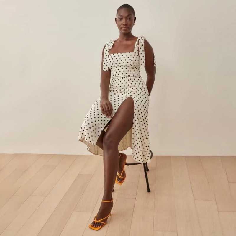 Elegant White Knotted Strap Polka-dot Mermaid Hem Summer Pencil Midi Dress Women Slim Bodycon Office Lady Ruffle Dresses p0809, 01
Elegant White Knotted Strap Polka-dot Mermaid Hem Summer Pencil Midi Dress Women Slim Bodycon Office Lady Ruffle Dresses p0809, 01