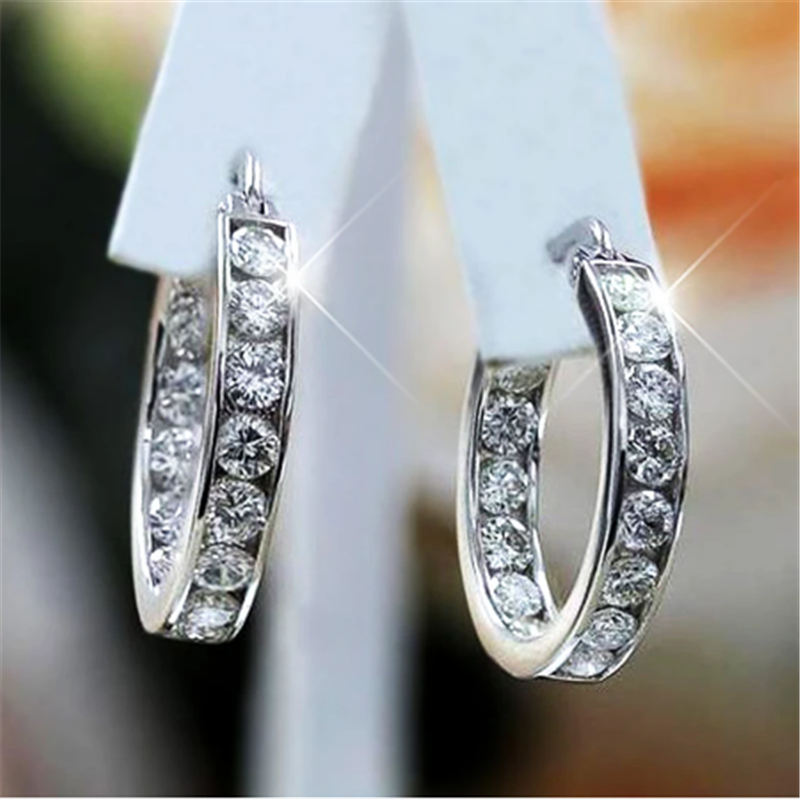 20 Styles 925 sterling silver Charm Hoop Earring AAAAA Zircon Jewelry Party Wedding Earrings for Women Bridal Promise Birthday Jewelry
