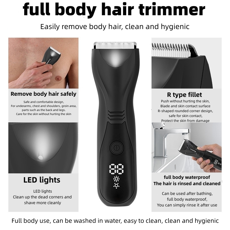 Hair Trimmer Men s Electric Groin Pubic Body Grooming Clipper for Men Bikini Epilator Rechargeable Shaver Razor 230406