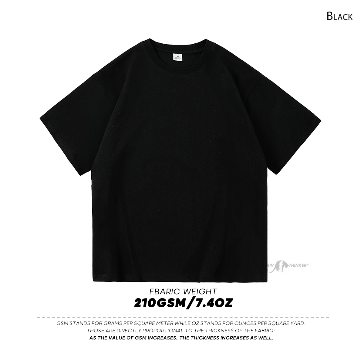 Mens TShirts Quality 74oz 210gsm Dropshoulder Tshirt For Men Large Size Short Sleeve Summer Cotton Tops Solid Color Casual Male Tee Shirts 230406