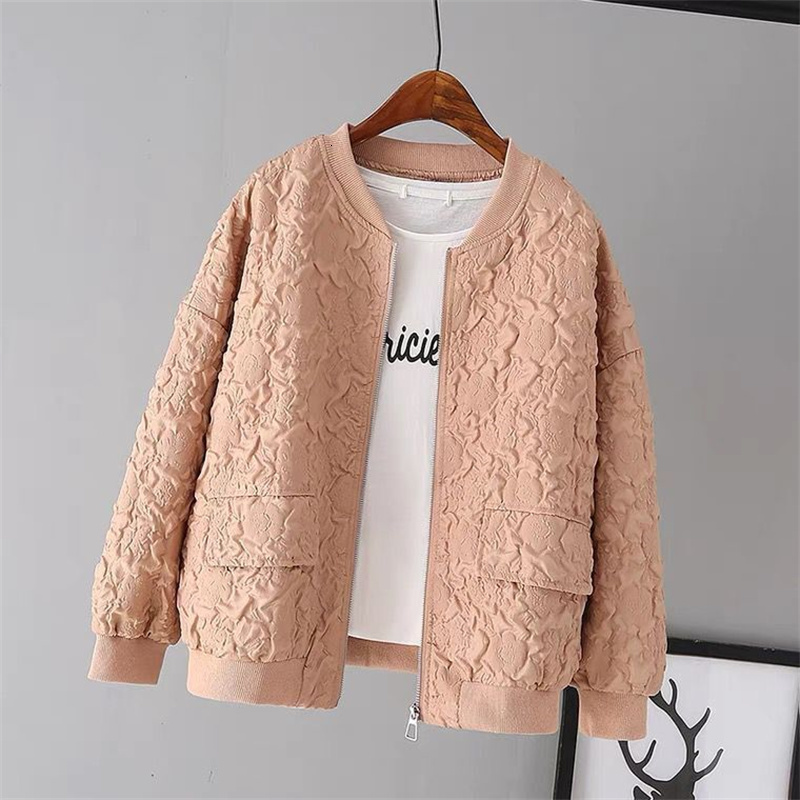 Women's Jacket's s Solid Color Ladies Short Baseball 2023 Korean Spring Casual White Top Female Cardigan Zipper Fashion 230406