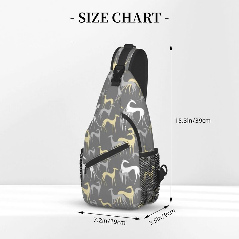 School Bags Grey Sighthounds Crossbody Sling Backpack Men Custom Greyhound Dog Shoulder Chest Bag for Travel Hiking Daypack 230407