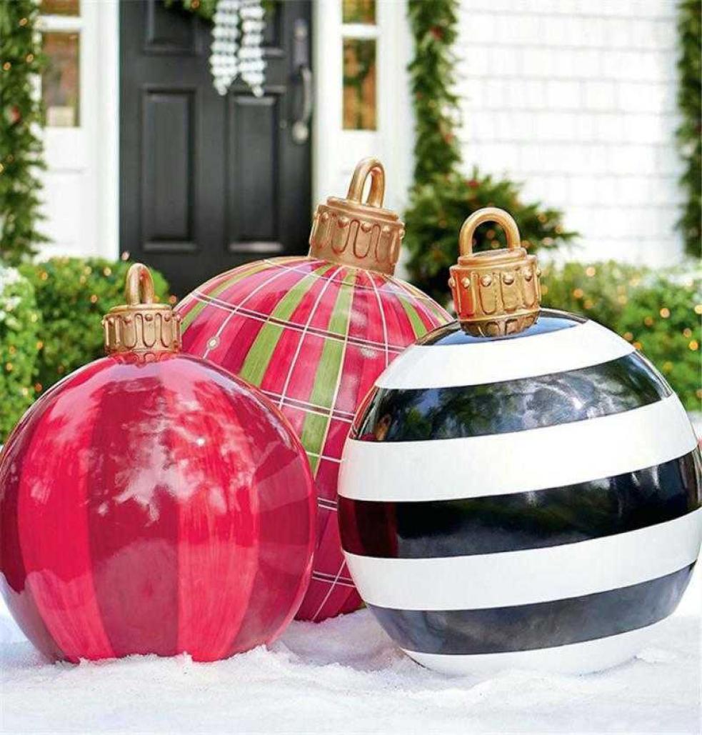 Christmas Decorations 60cm Christmas Decor PVC Balls Inflatable Ball Toy Giant Christmas Tree Outdoor New Year Decorations To