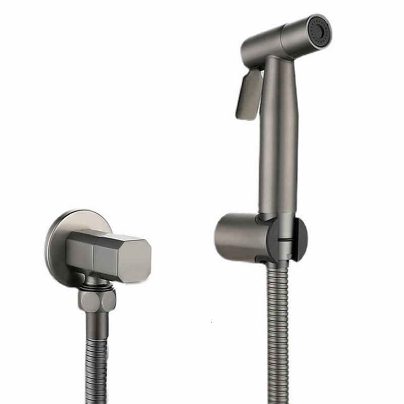 Bathroom Shower Heads Gunmetal gray Bidet Sprayer Douche Toilet Kit brushed BrassShattaf Head Copper Set Jet Faucet GD12 230406