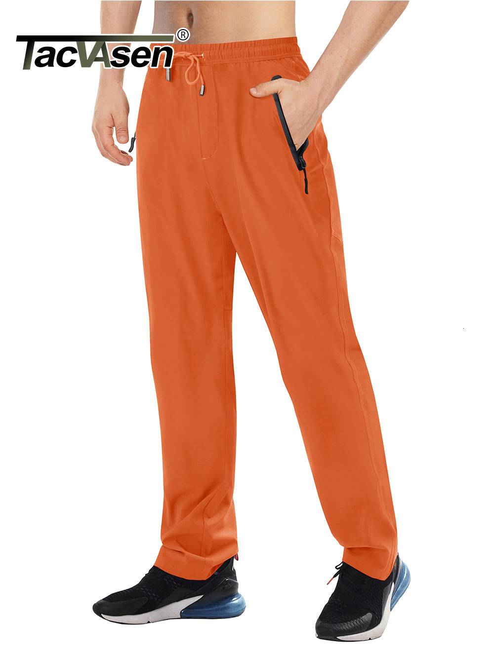 Men's Pants TACVASEN Summer Quick Dry Straight Pants Men's Light Running Pants Elastic Stretch Fitness Exercise Jogger Hiking Pants 230407