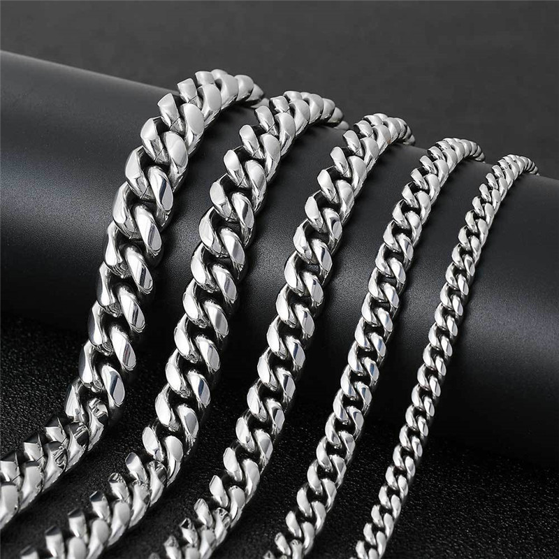 Hiphop Designer Jewelry Cuban Link Chain Silver Mens Necklace Miami Bracelet Chains for Man Stainless Steel Chains Necklaces South American Punk Mens Bracelets
Hiphop Designer Jewelry Cuban Link Chain Silver Mens Necklace Miami Bracelet Chains for Man Stainless Steel Chains Necklaces South American Punk Mens Bracelets