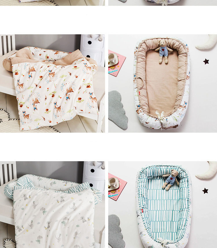 Sleeping Bags Sleeping Nest Girl Bassnet Bed Fence Baby Cradle Bed Fence Baby Bed with Pillow Winter Baby Bed 230407