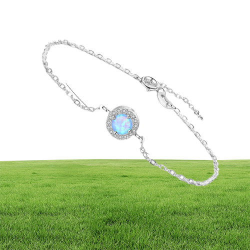 high quality 925 sterling silver anklet handmade blue synthetic opal jewellry bracelets China low s jewleries whole253H