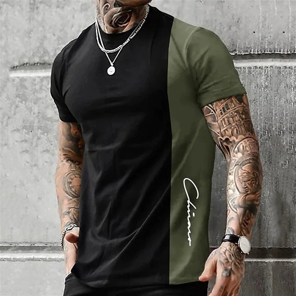 Mens TShirts Street Tshirt Summer 3D Stripe Printing Short Sleeve Tops Fashion Everyday T Oversized Tee Men Clothing 230406