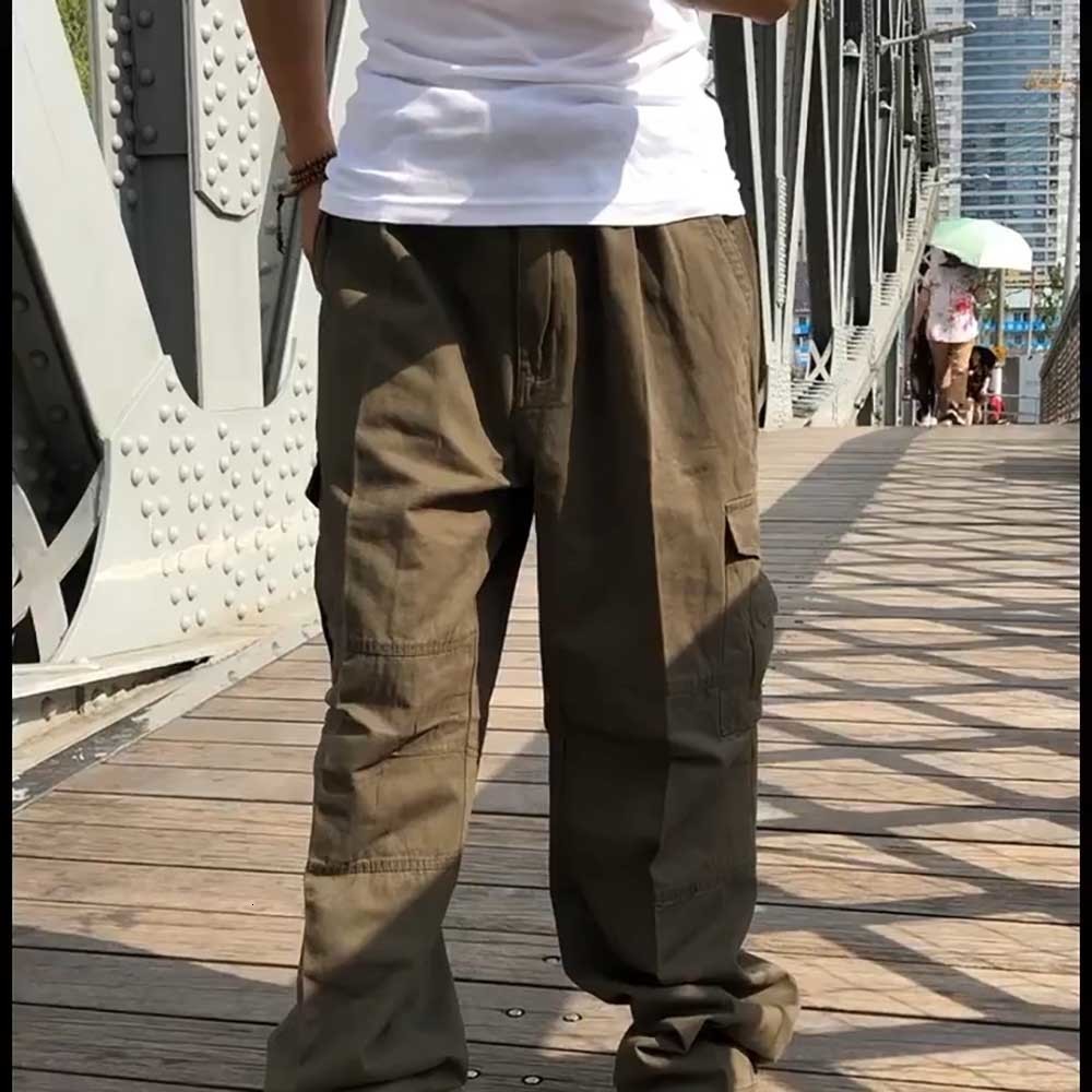 Men's Pants Men's casual hip-hop harem cotton straight Trousers wide leg oversized street clothing 230407