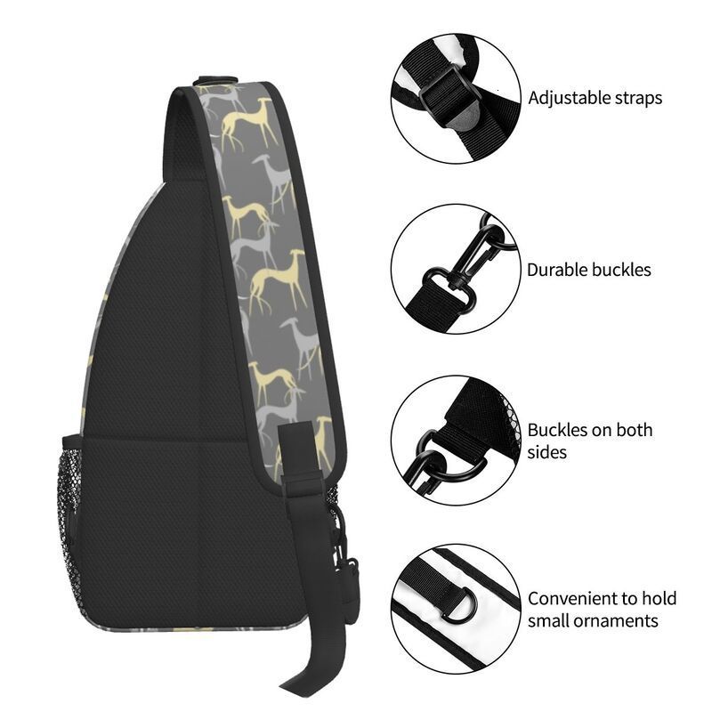 School Bags Grey Sighthounds Crossbody Sling Backpack Men Custom Greyhound Dog Shoulder Chest Bag for Travel Hiking Daypack 230407