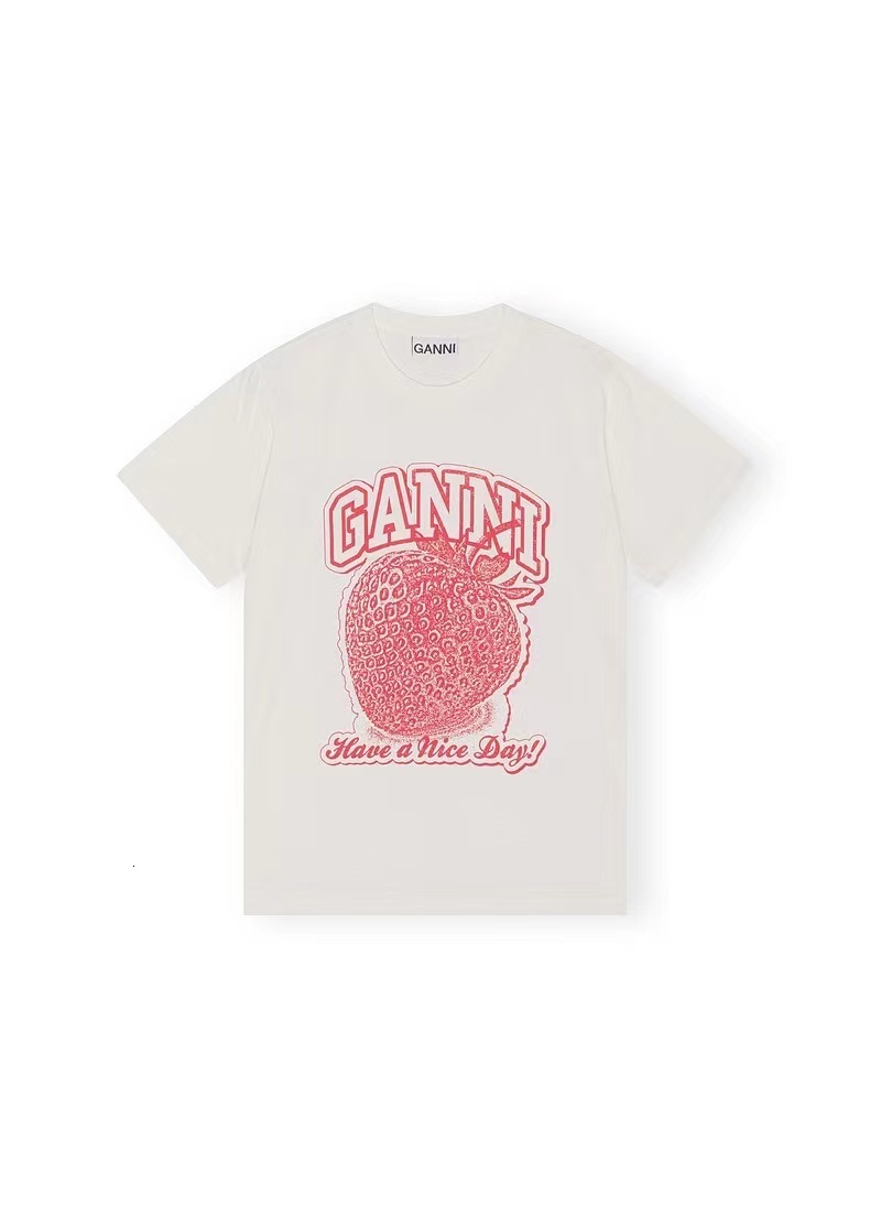 TShirt 2023 GANNI Fruit Print Womens Tshirt Polo Shirt Ladies Cute Girl Home Outdoor Comfortable Allmatch Short Sleeves 1FB9
TShirt 2023 GANNI Fruit Print Womens Tshirt Polo Shirt Ladies Cute Girl Home Outdoor Comfortable Allmatch Short Sleeves 1FB9