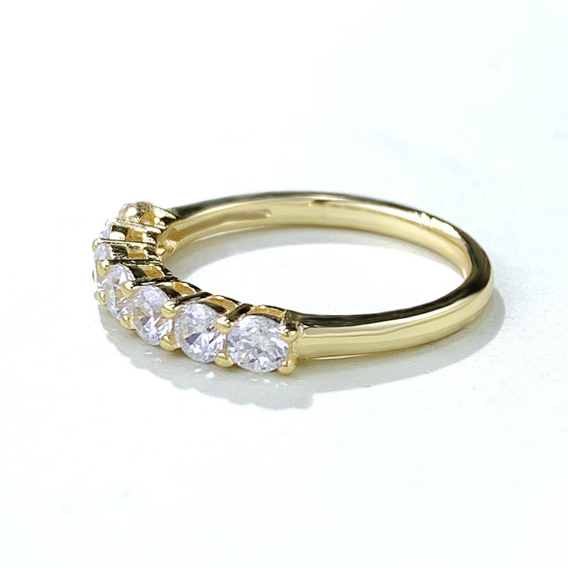 14K Gold Eternity Moissanite Diamond Ring Real 925 Sterling Silver Party Wedding Band Rings for Women Men Engagement Jewelry